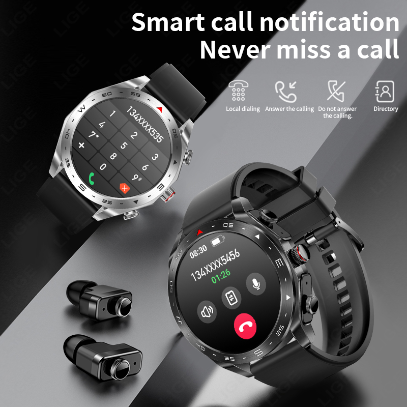 LIGE TWS 2‑in‑1 Smart Watch wi - đánh giá và giá Wireless Earbuds Tws